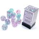 Nebula: 16mm d6 Wisteria/white Luminary Dice Block (12 dice)