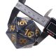 55mm d20 Pearl Black with Gold Numbers Countdown Die