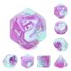 Blueberry Smoothie Blend Purple Glitter Lt Blue Silver # Polyhedral Dice Set (7)