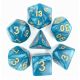 Pearl Lake Blue with Gold Polyhedral 7 Dice Set