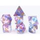 Pearl Swirl Purple/Blue with Gold Polyhedral 7 Dice Set