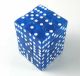 12mm d6 Tranparent Square Blue with White Pips Dice (36)