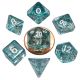 Mini Polyhedral Dice Set: Ethereal Light Blue with White Numbers