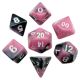 Mini Polyhedral Dice Set: Pink/Black with White Numbers