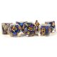 Pearl Resin 16mm Poly Dice Set: Royal Blue/Gold Numbers (7)