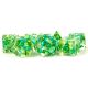 Pearl Resin 16mm Poly Dice Set: Sea Foam/Green Numbers (7)